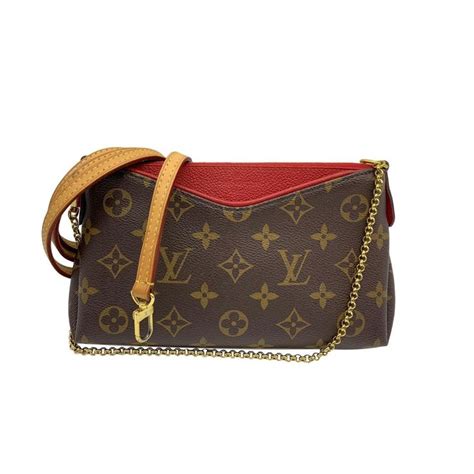 louis vuitton pallas clutch red canvas cross body bag